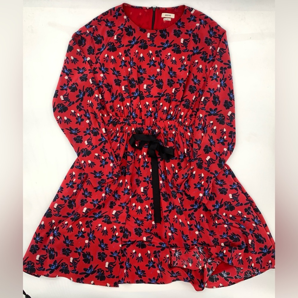 NWOT Jason Wu Long Sleeve Red Skater Dress Size 4